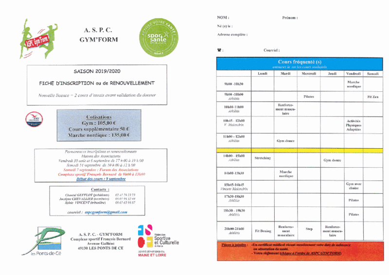 GYM FORM - RENTREE SPORTIVE
