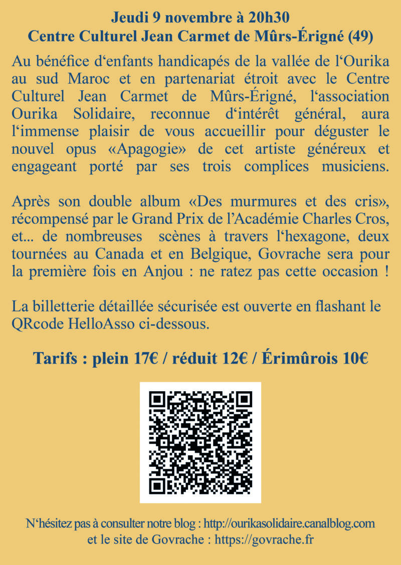 Concert solidaire GOVRACHE