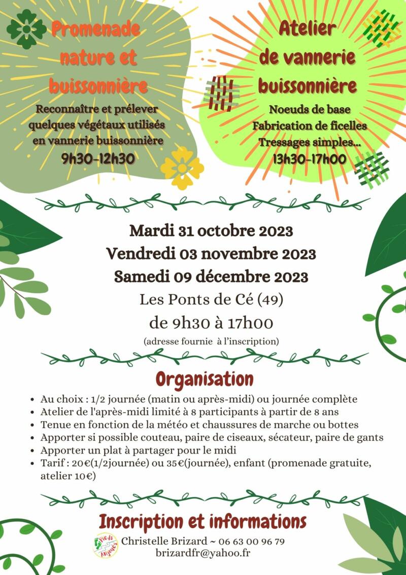 ATELIER/PROMENADE DE VANNERIE BUISSONNIERE