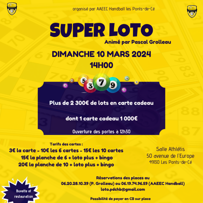 Loto 100 % bons d’achat - AAEEC Handball