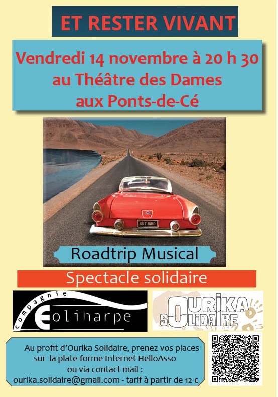 Et rester vivant - récit musical - Cie Eoliharpe au profit d'Ourika Solidaire