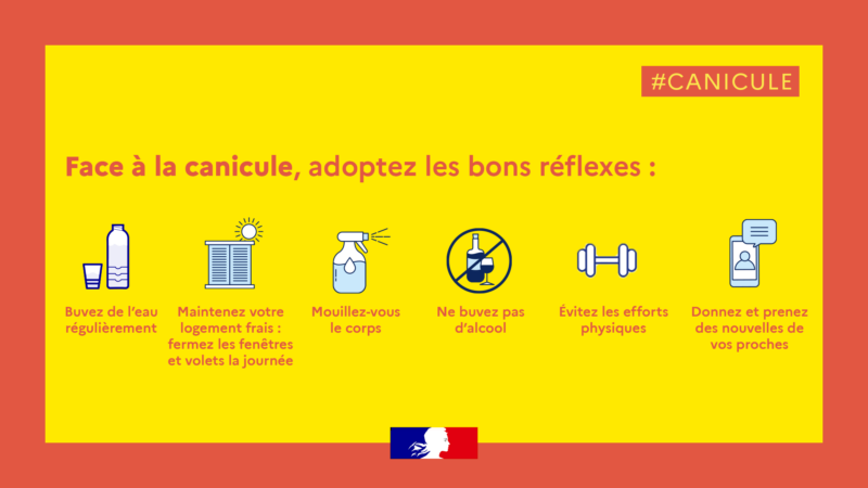 Canicule, fortes chaleurs, adoptez les bons réflexes !