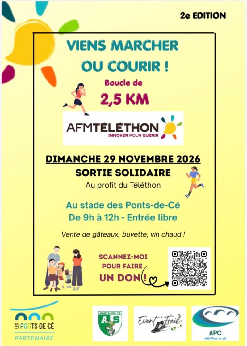 Sortie solidaire - Viens marcher ou courir - TELETHON